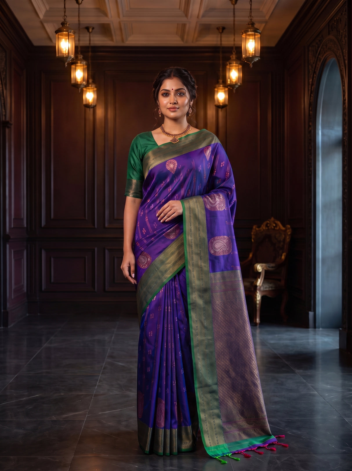 MIMOSA Purple Saree Saree — pose 4 styling detail