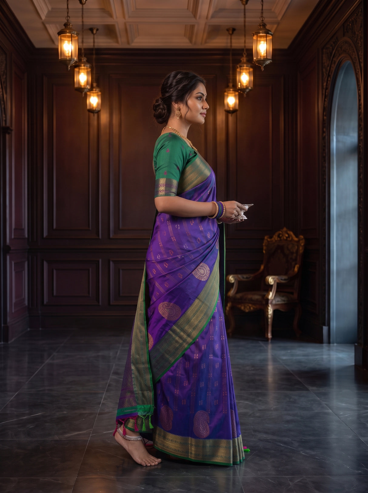 MIMOSA Purple Saree Saree — pose 5 styling detail