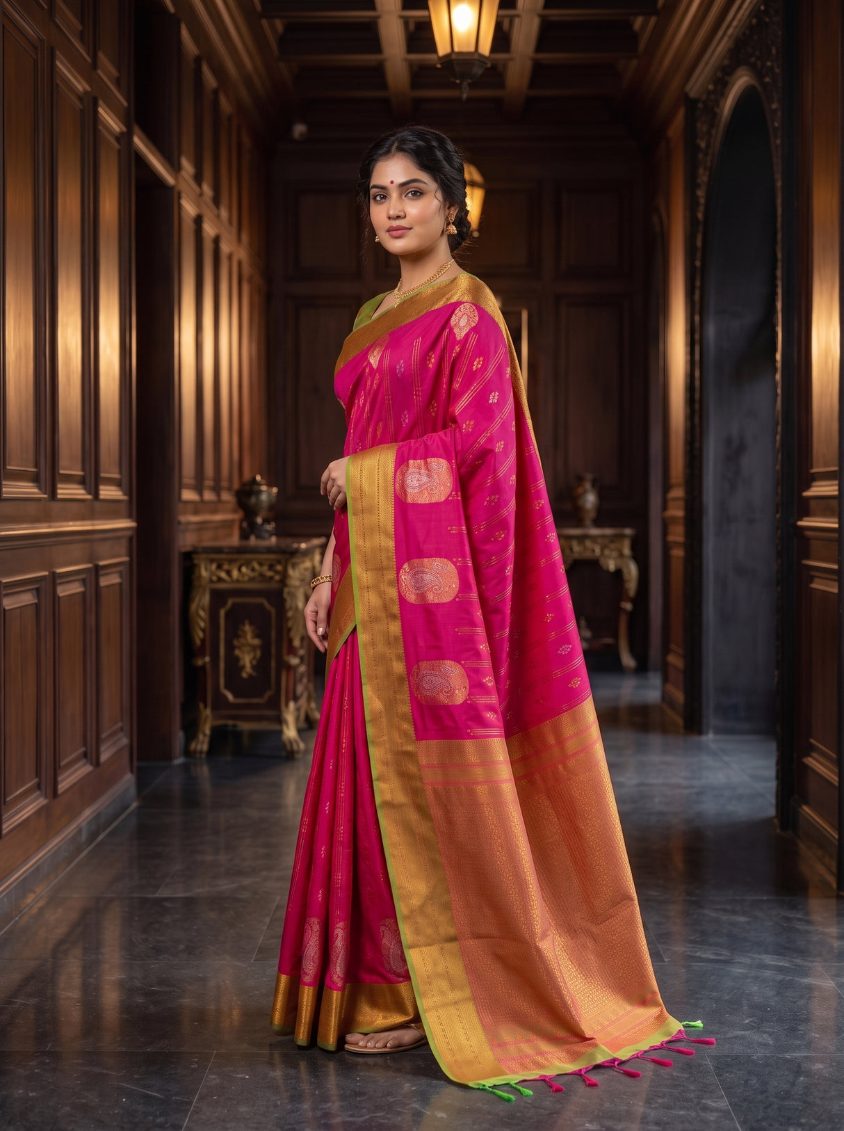 MIMOSA Rani Saree Saree — pose 3 styling detail