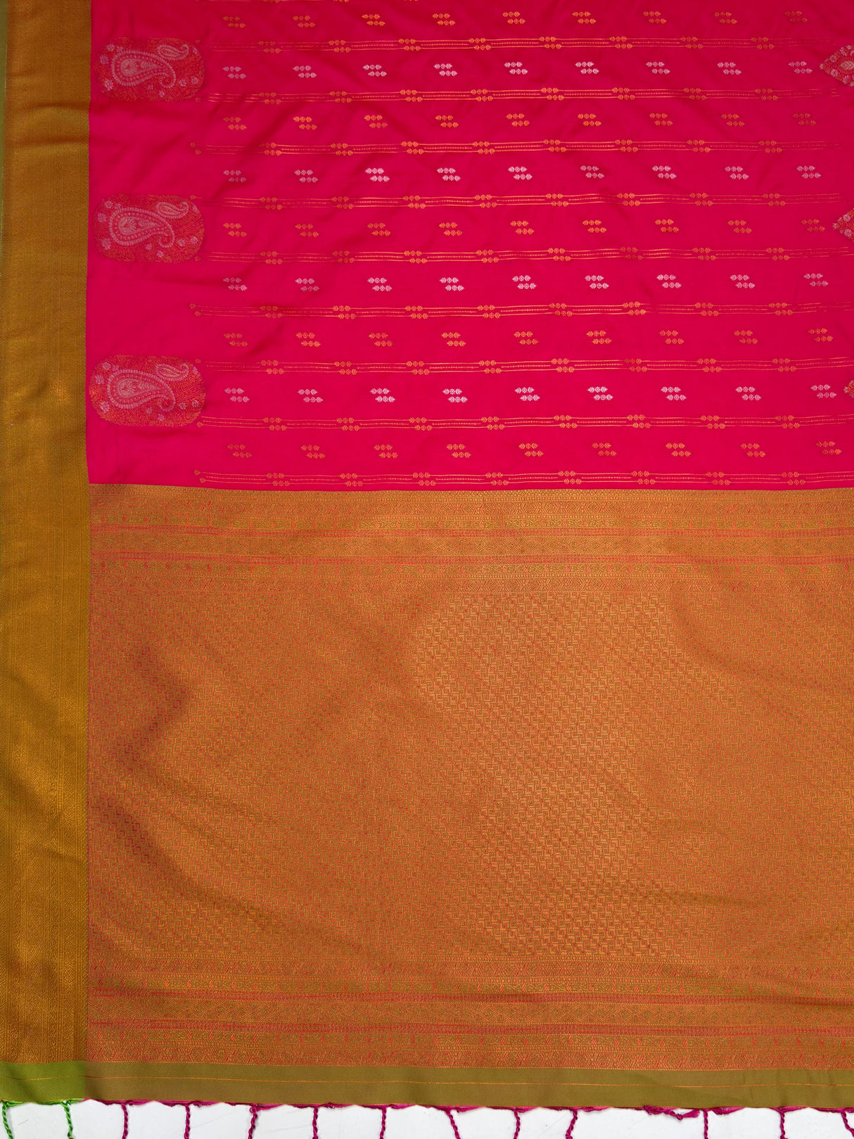 MIMOSA Rani Saree Saree — pallu and zari work detail