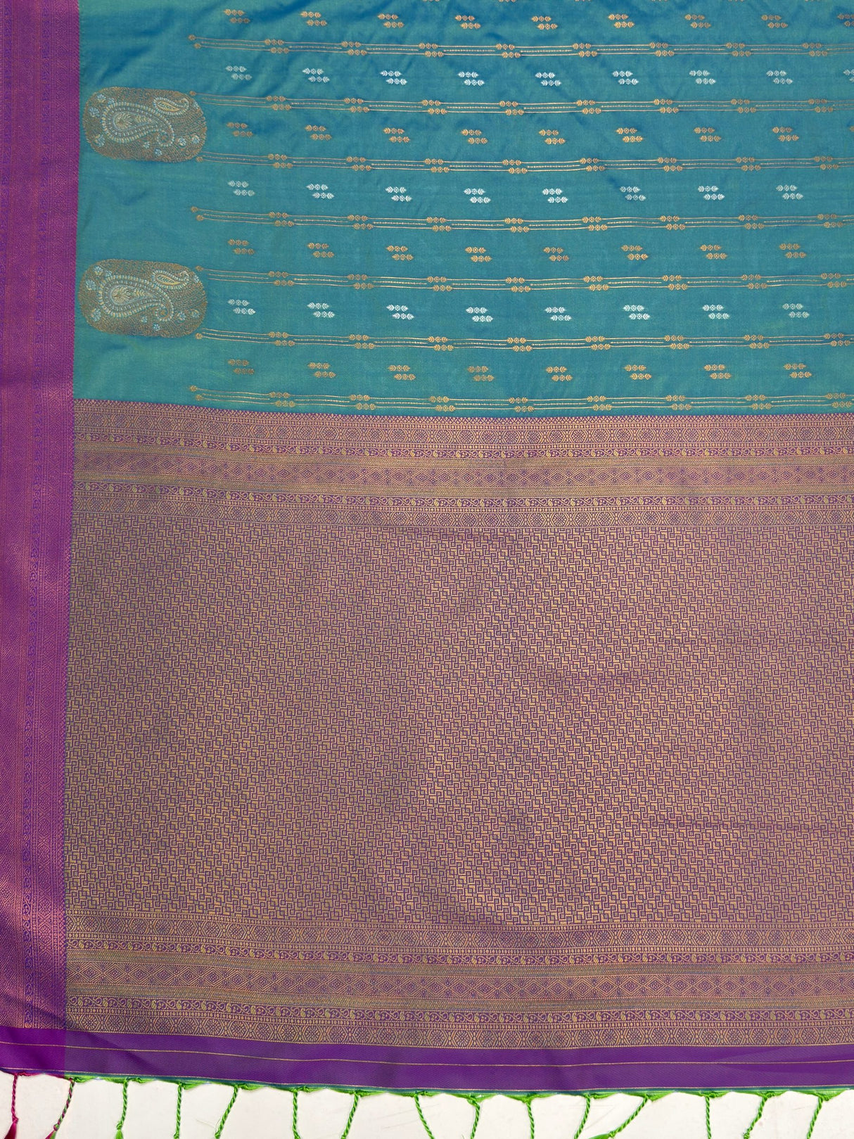 MIMOSA Sapphire Saree Saree — pallu and zari work detail