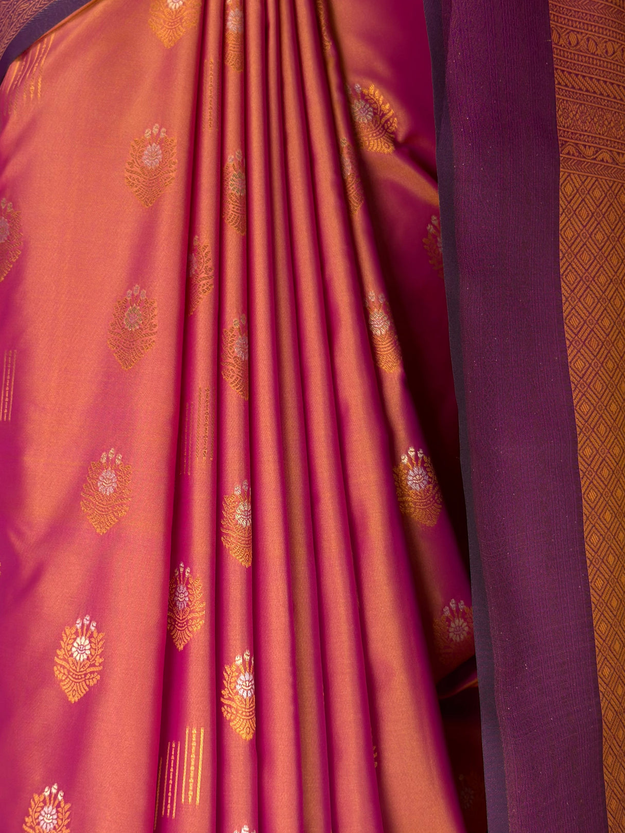 MIMOSA Peach Kanjivaram Art Silk Saree — fleets shot full lifestyle