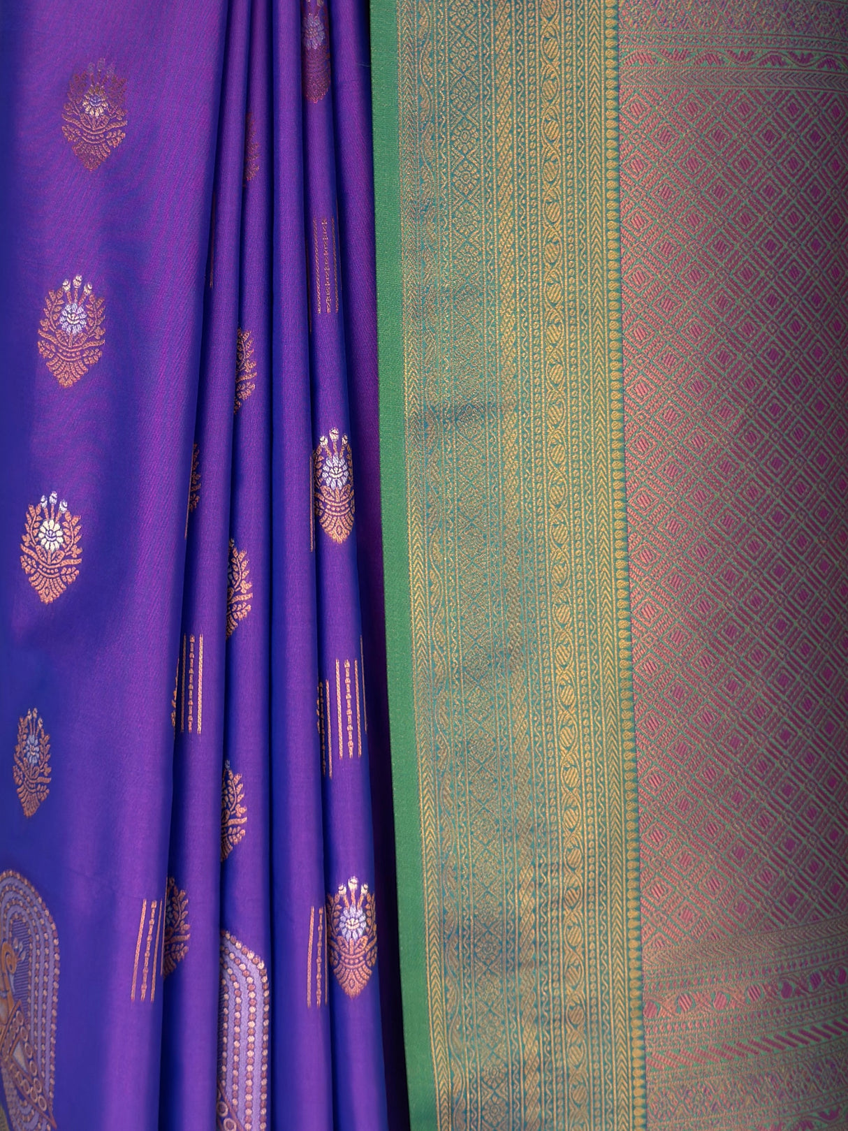MIMOSA Purple Kanjivaram Art Silk Saree — fleets shot full lifestyle