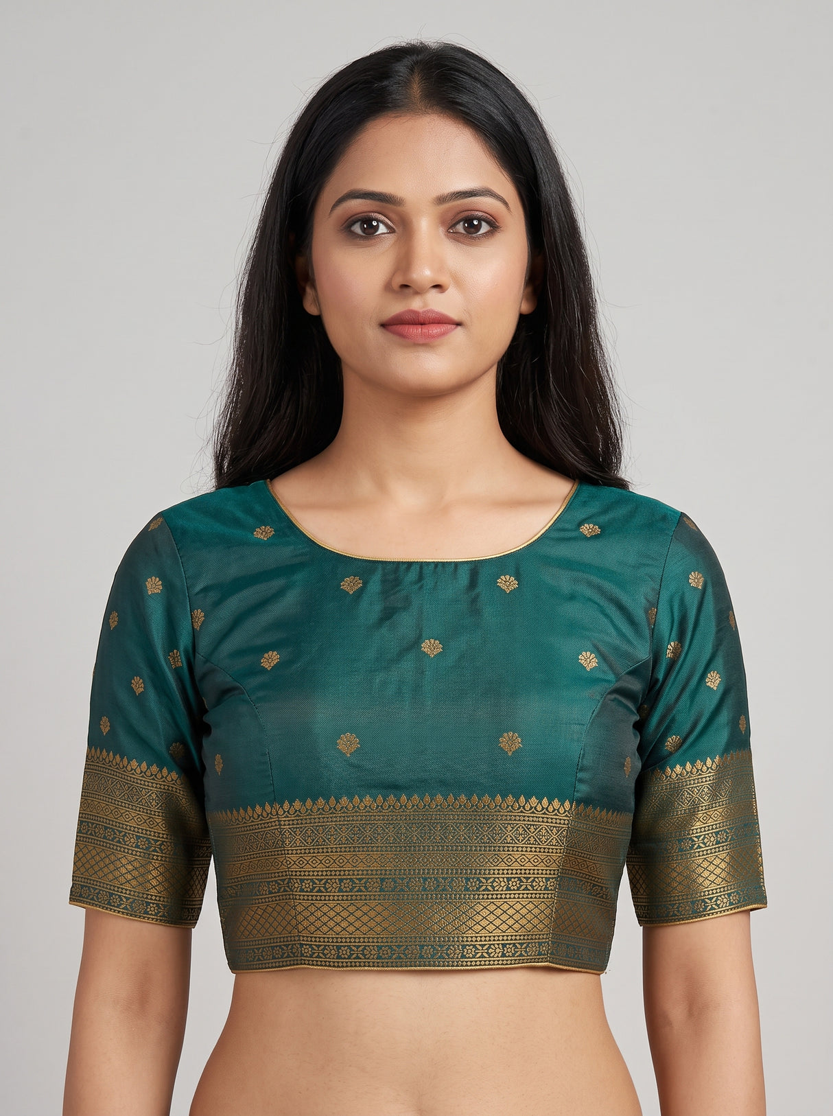 MIMOSA Green Saree Saree — blouse close-up