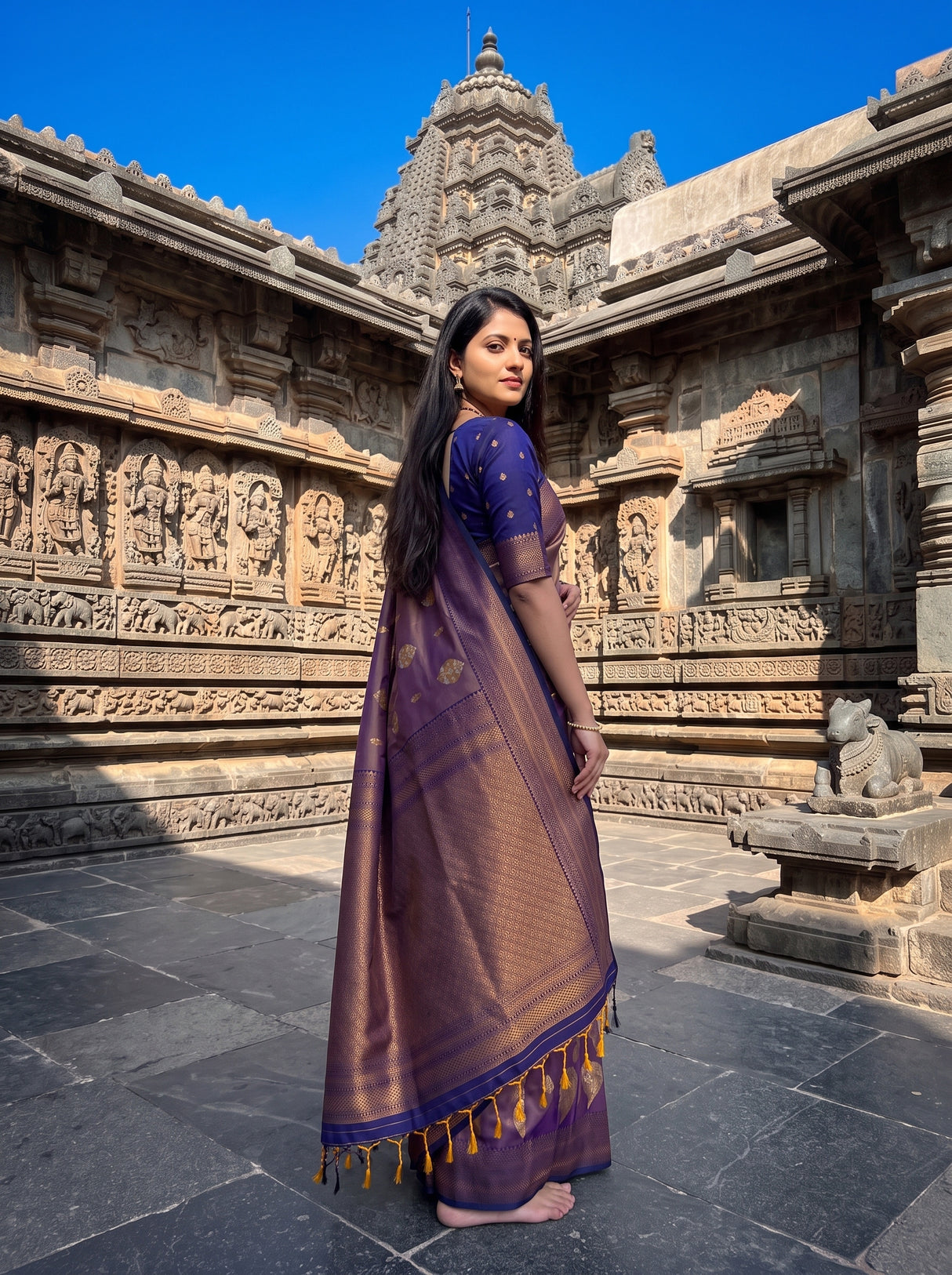 MIMOSA Grey Saree Saree — pose 9 styling detail