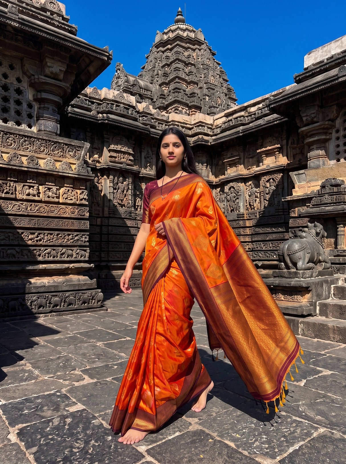MIMOSA Mustard Saree Saree — pose 7 styling detail