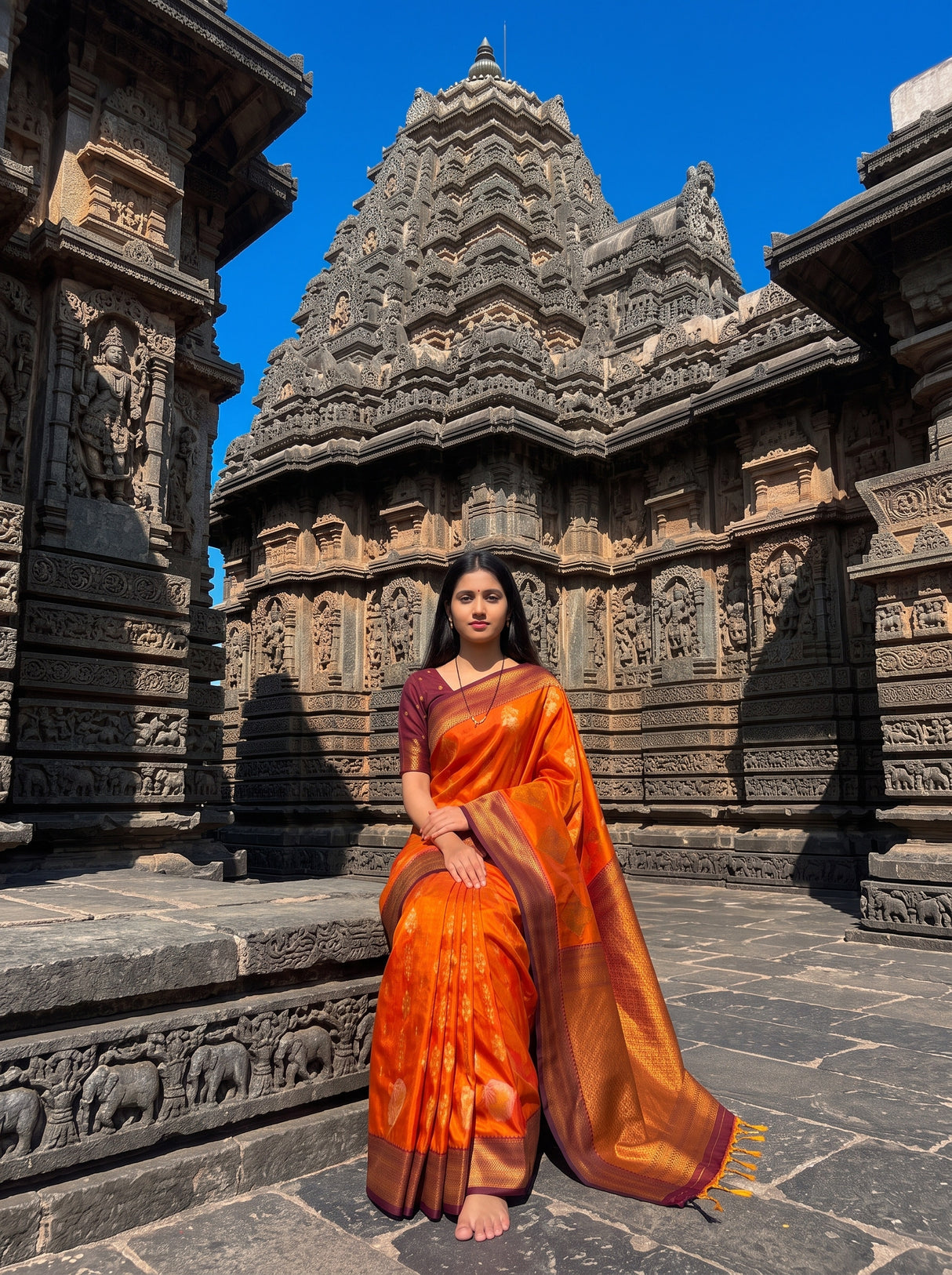 MIMOSA Mustard Saree Saree — pose 8 styling detail
