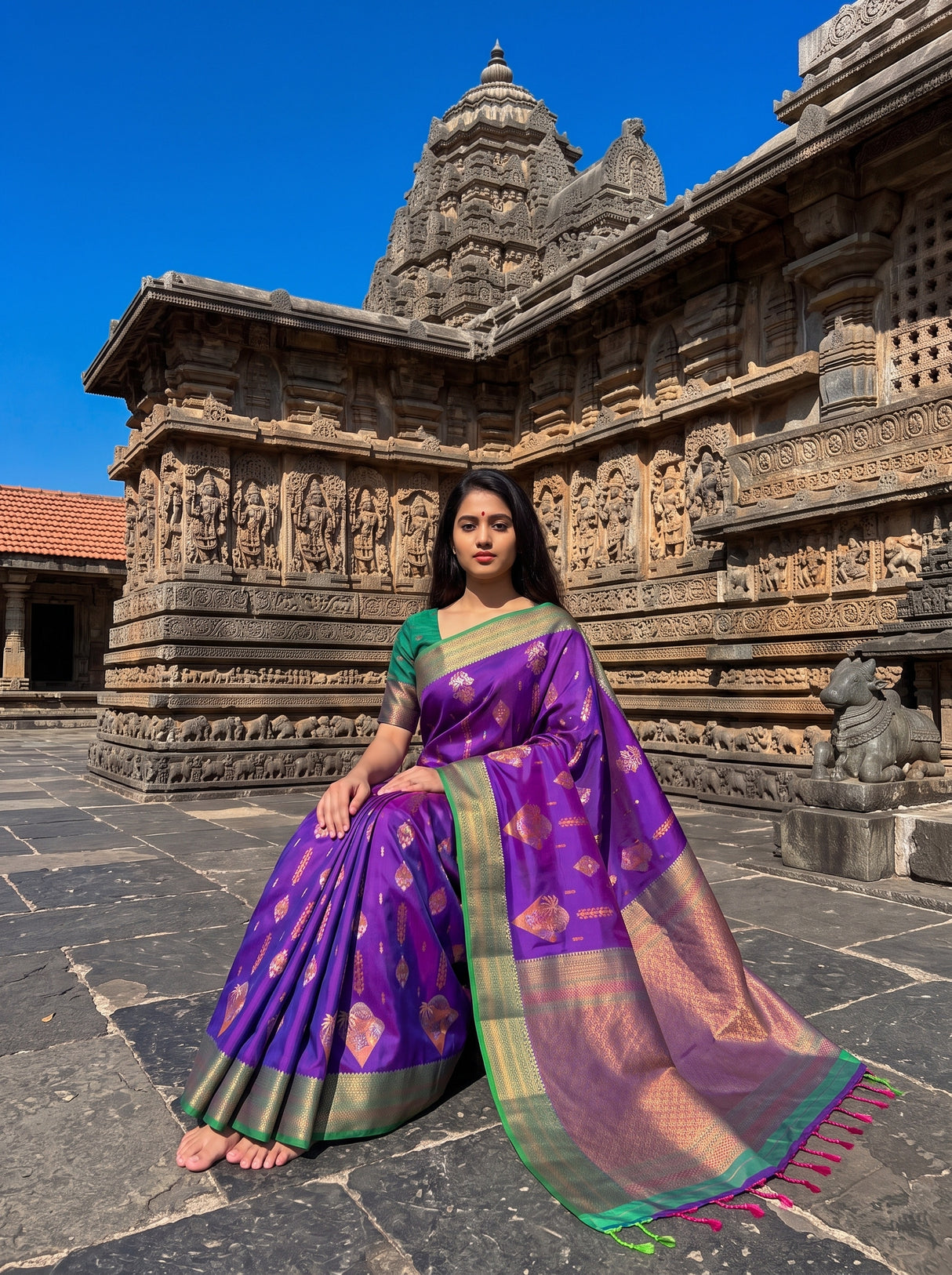 MIMOSA Purple Saree Saree — pose 8 styling detail