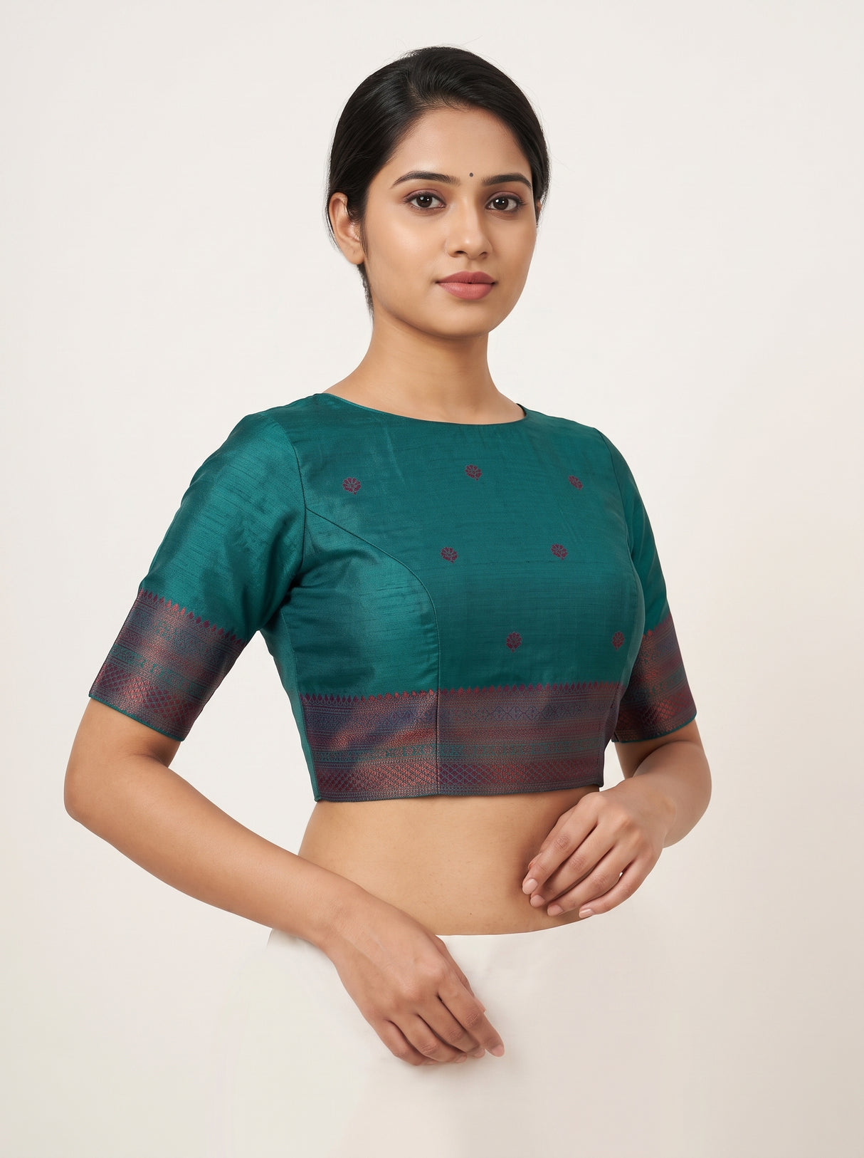 MIMOSA Purple Saree Saree — blouse close-up