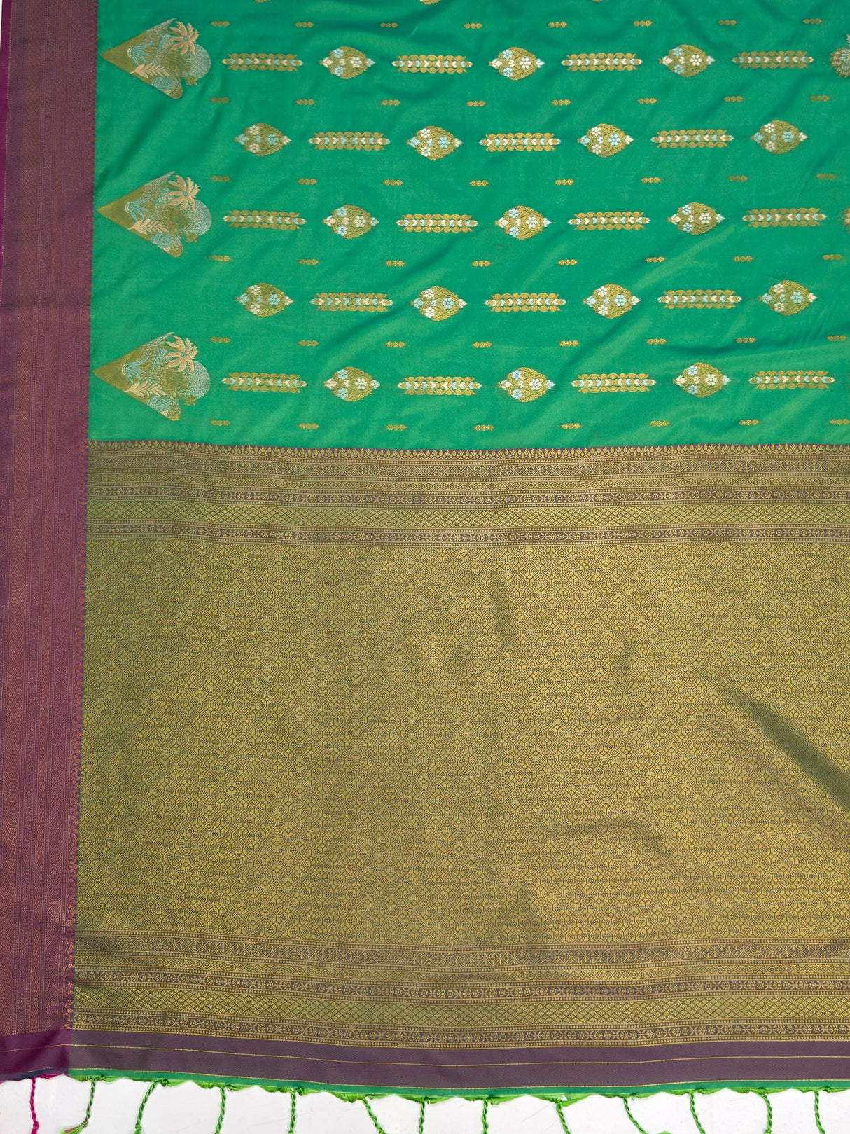 MIMOSA Rama Saree Saree — pallu and zari work detail