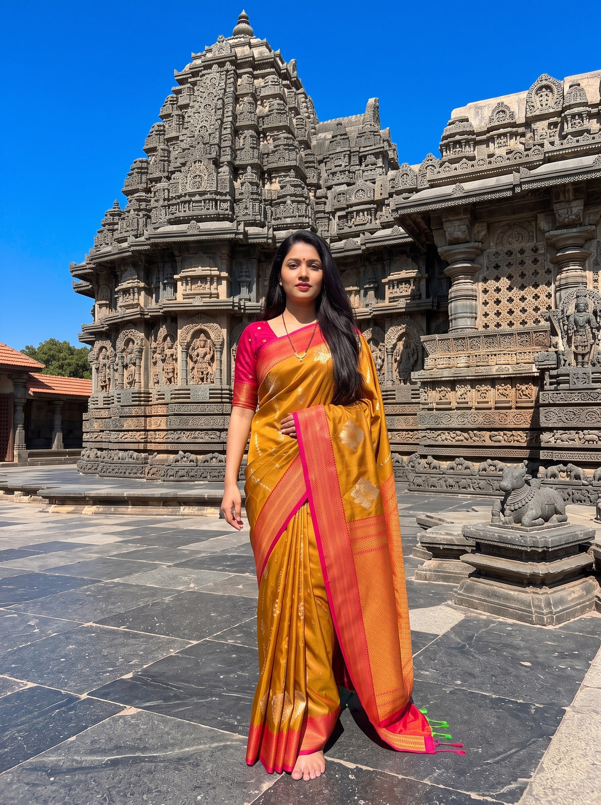 MIMOSA Rust Saree Saree — pose 7 styling detail