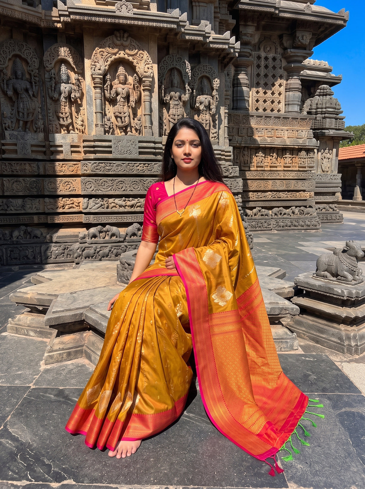 MIMOSA Rust Saree Saree — pose 8 styling detail