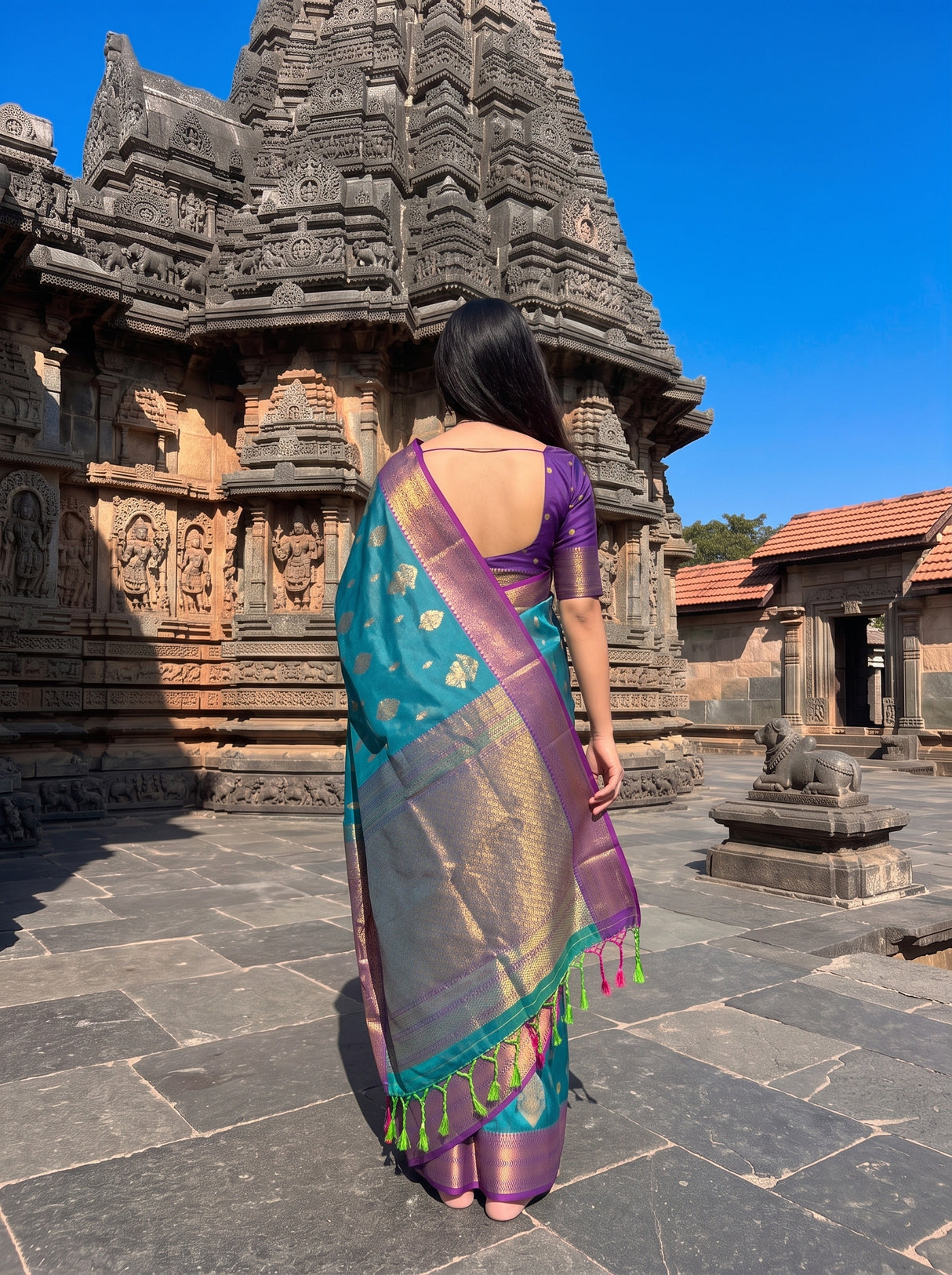 MIMOSA Sapphire Saree Saree — pose 2 styling detail
