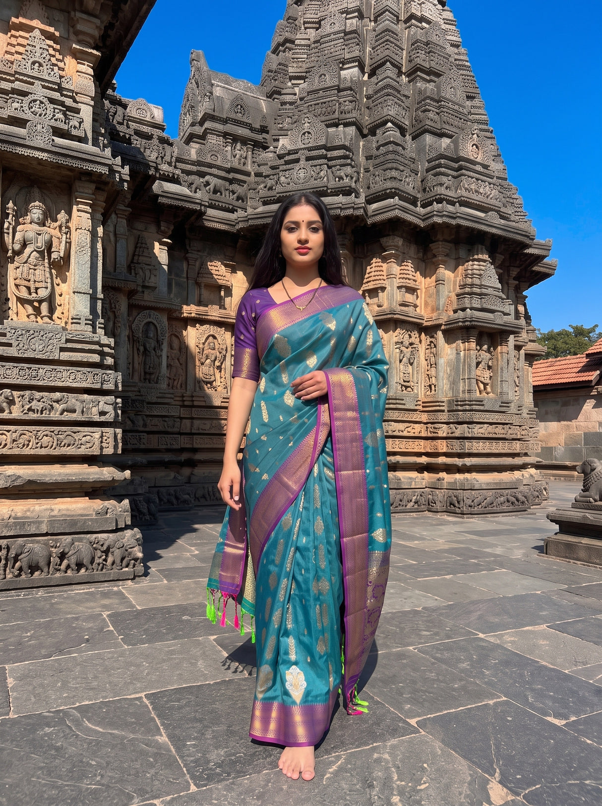 MIMOSA Sapphire Saree Saree — pose 7 styling detail