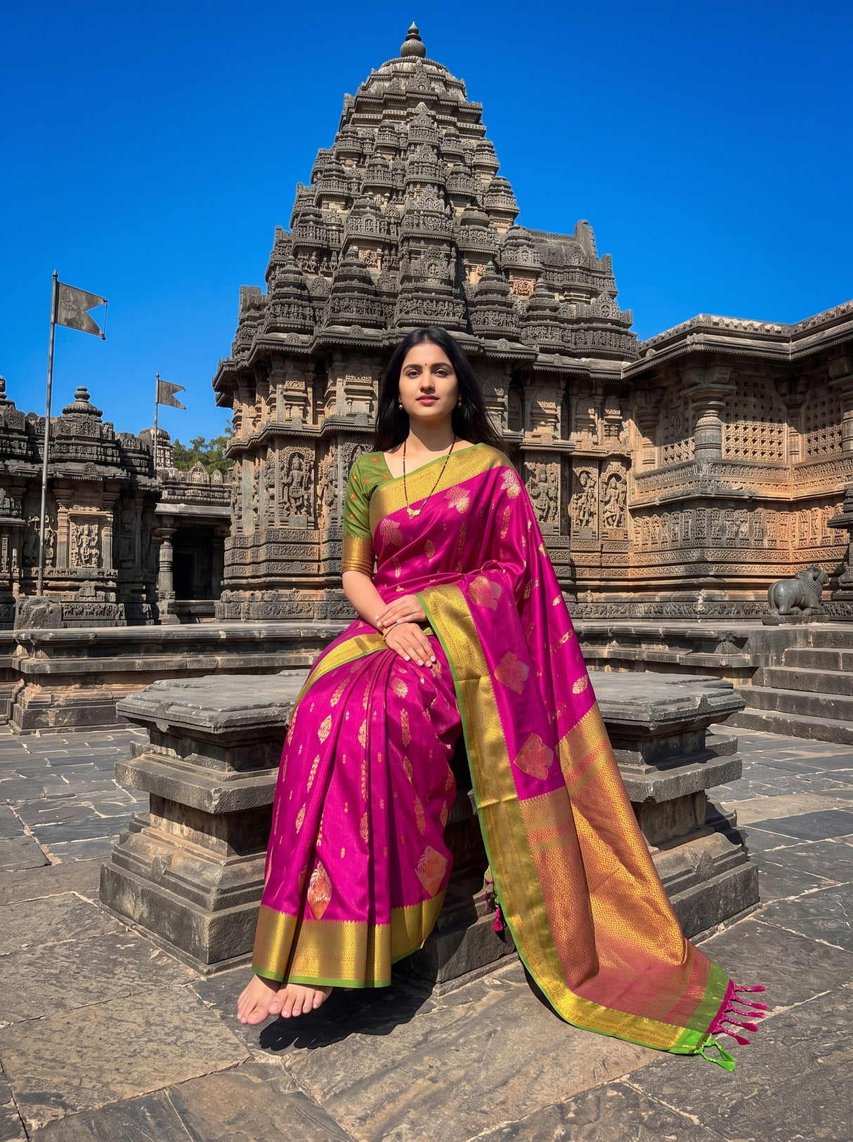 MIMOSA Wine Saree Saree — pose 8 styling detail