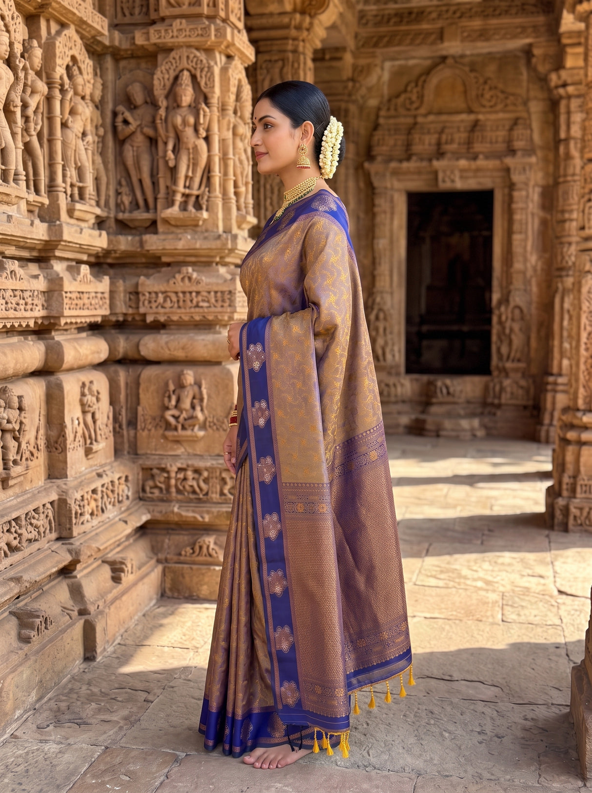 MIMOSA Grey Saree Saree — pose 3 styling detail