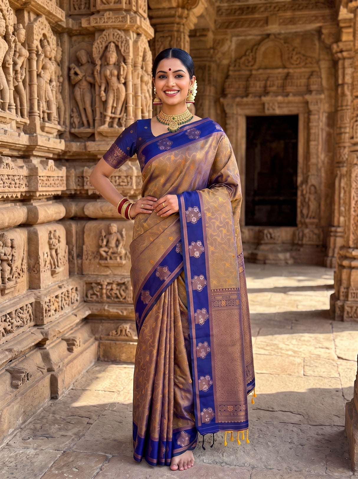 MIMOSA Grey Saree Saree — pose 4 styling detail