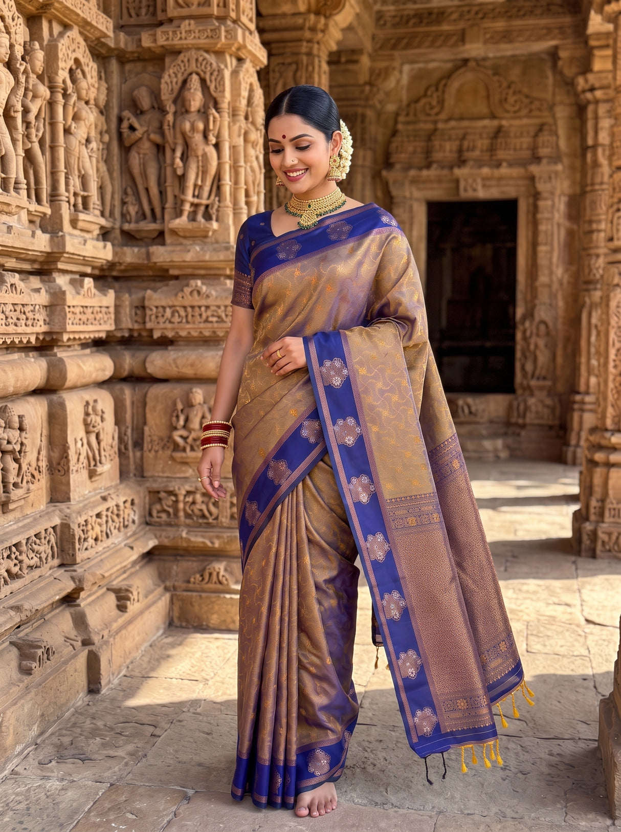 MIMOSA Grey Saree Saree — pose 9 styling detail