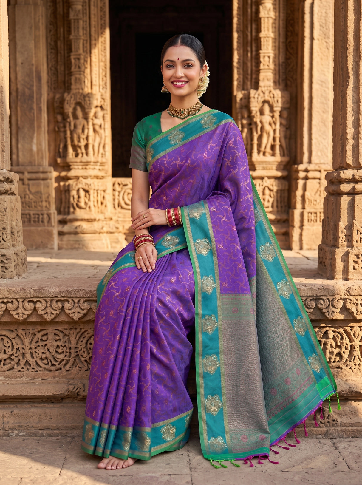 MIMOSA Purple Saree Saree — pose 8 styling detail