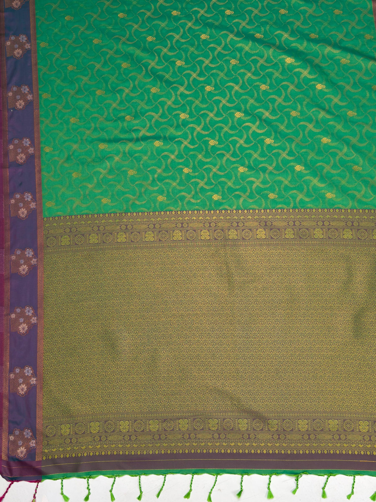MIMOSA Rama Saree Saree — pallu and zari work detail