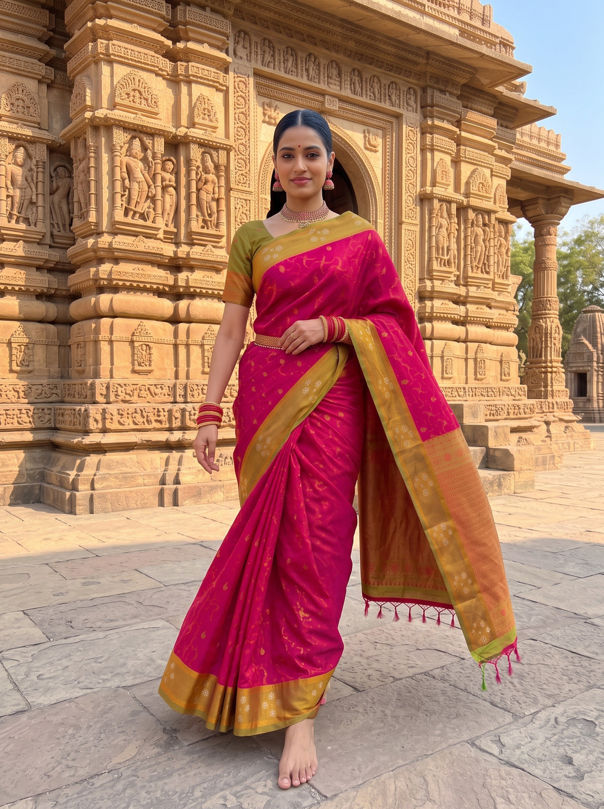 MIMOSA Rani Saree Saree — pose 6 styling detail