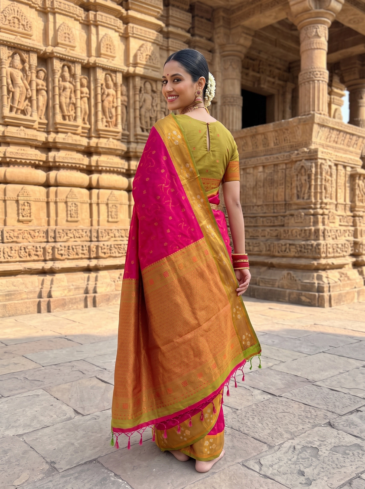 MIMOSA Rani Saree Saree — pose 7 styling detail