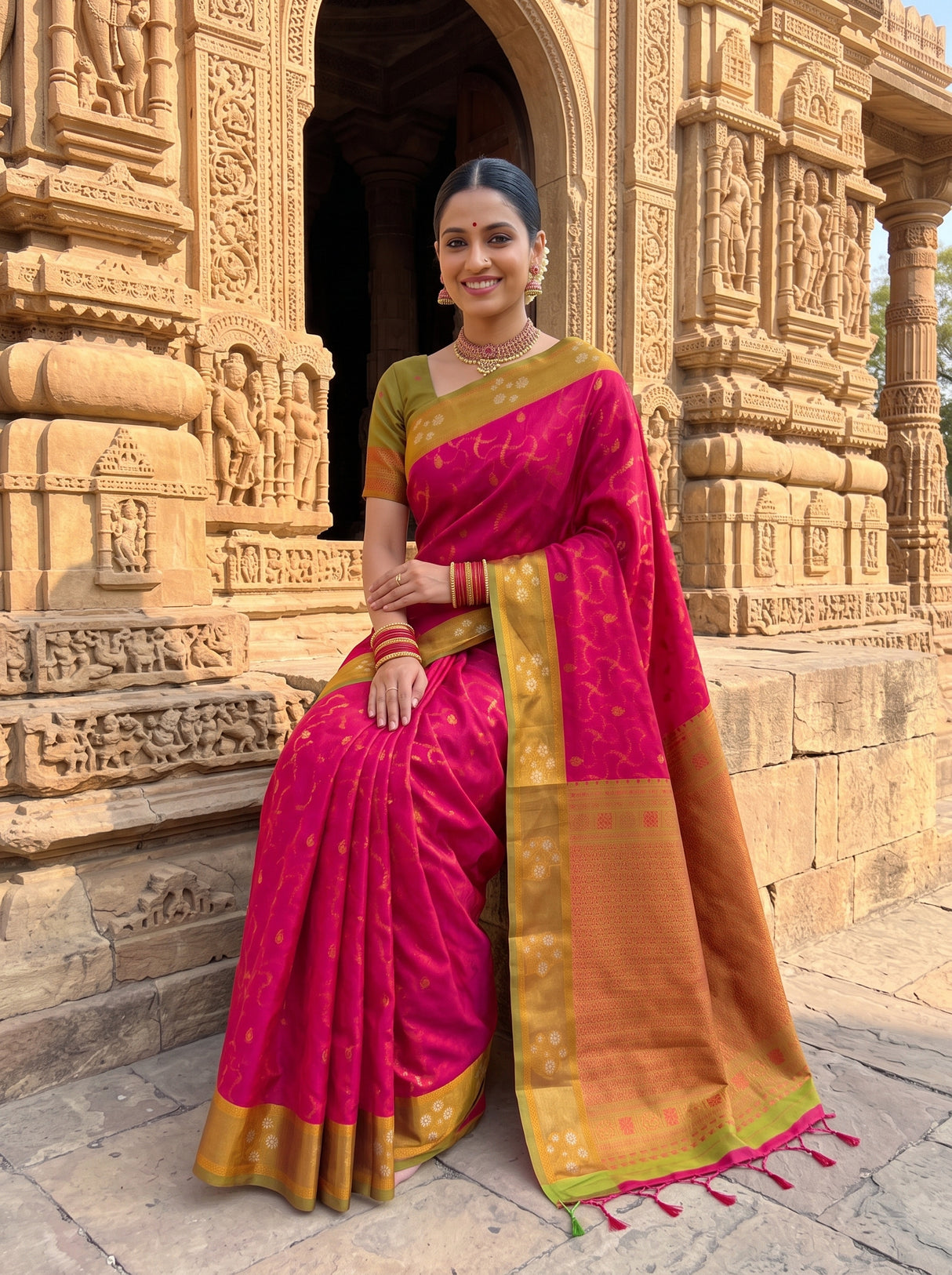 MIMOSA Rani Saree Saree — pose 8 styling detail