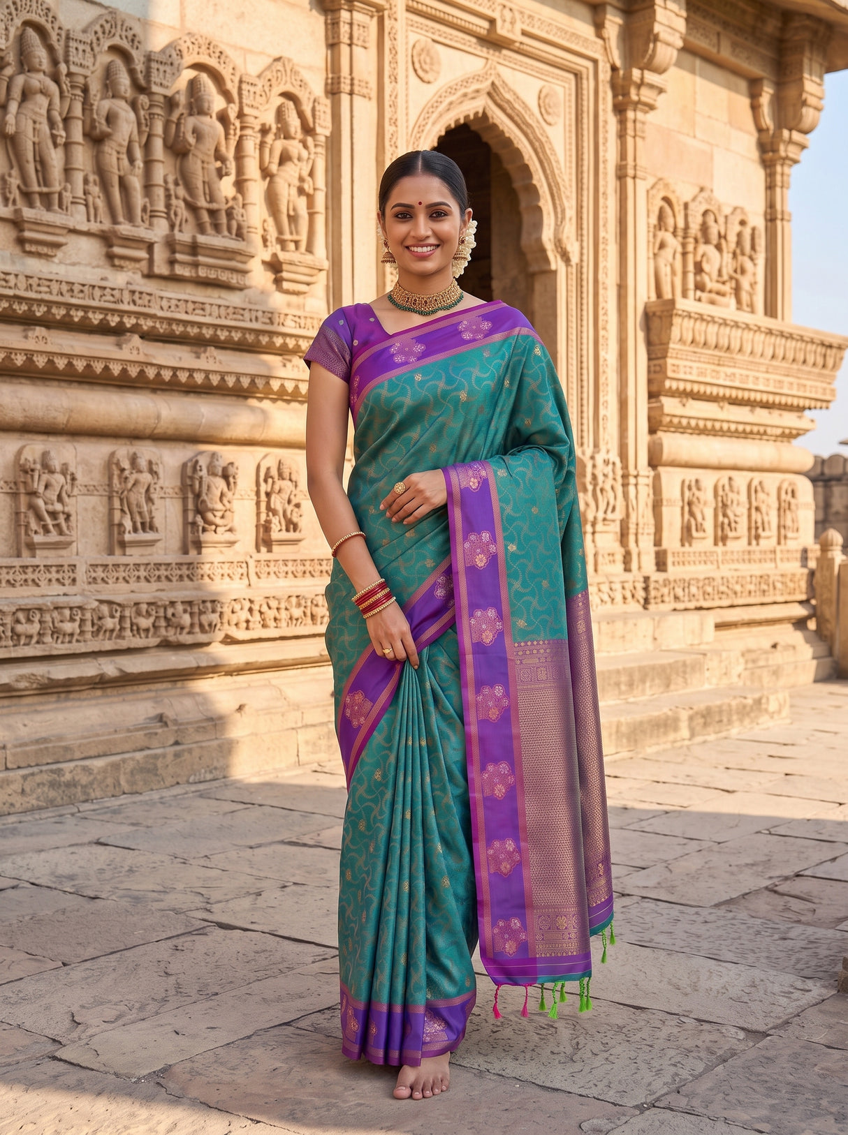 MIMOSA Sapphire Saree Saree — pose 10 styling detail