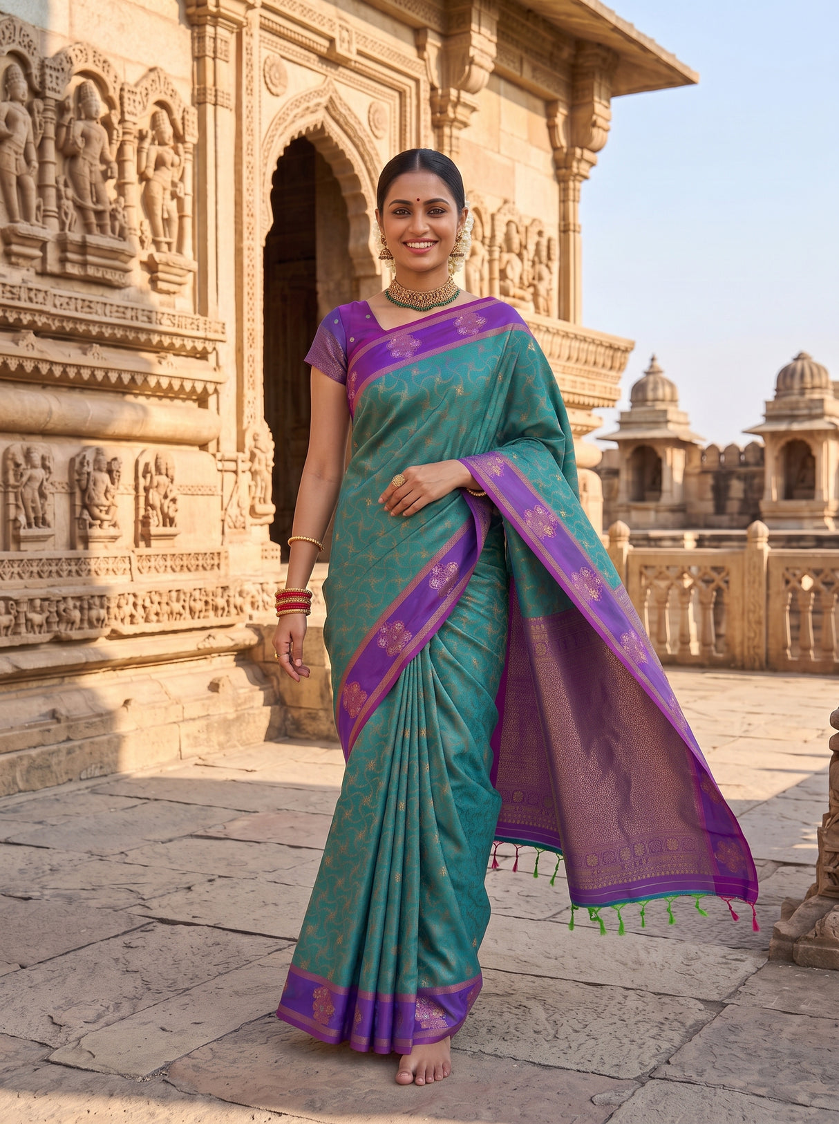 MIMOSA Sapphire Saree Saree — pose 6 styling detail