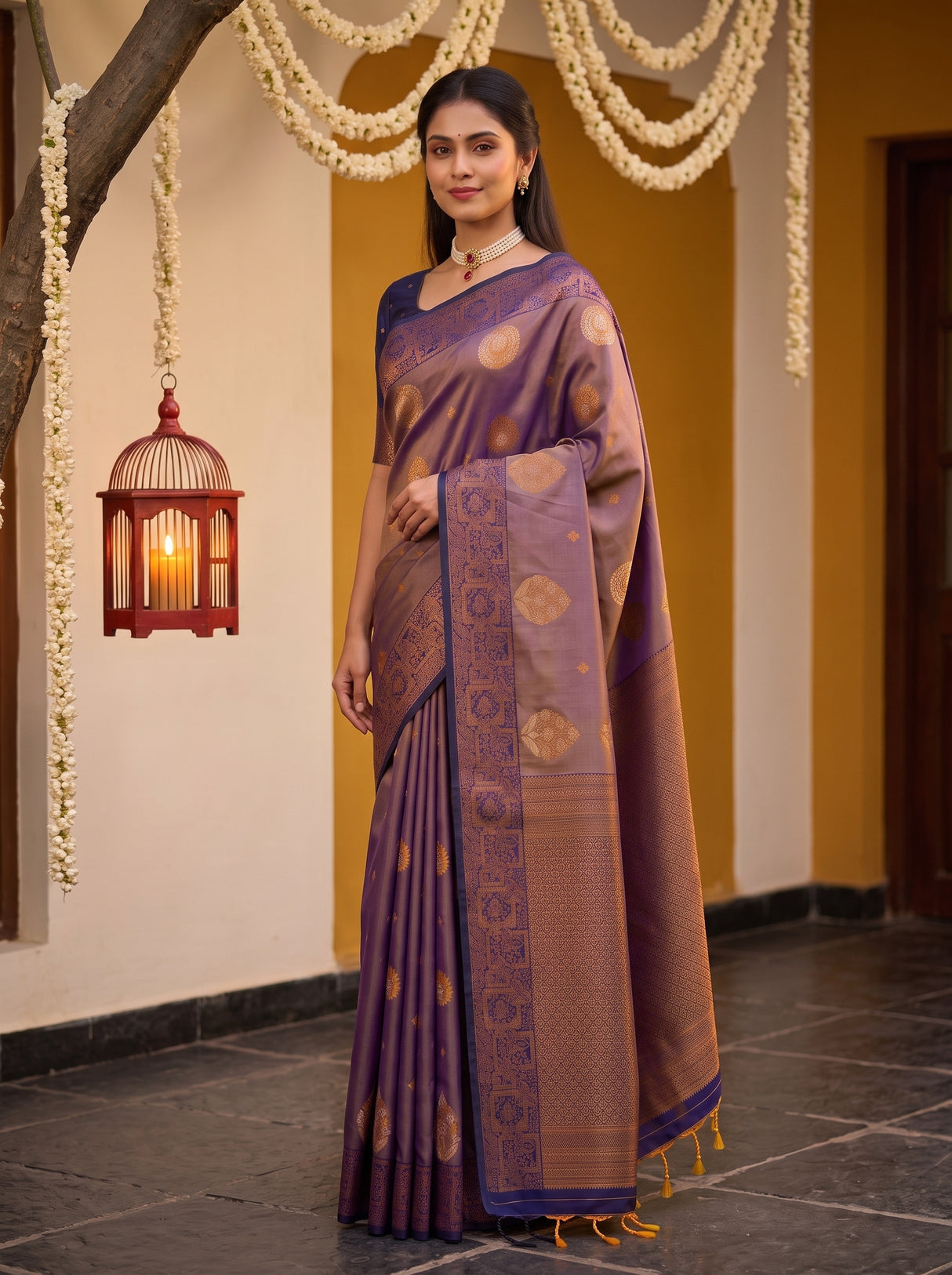 MIMOSA Grey Saree Saree — pose 4 styling detail