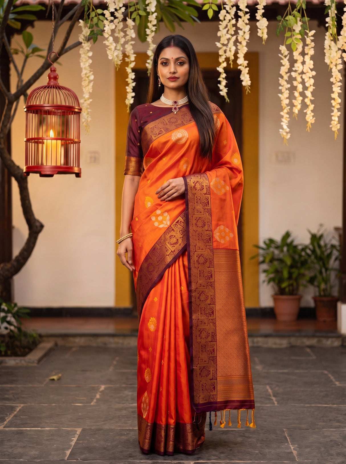 MIMOSA Mustard Saree Saree — pose 10 styling detail