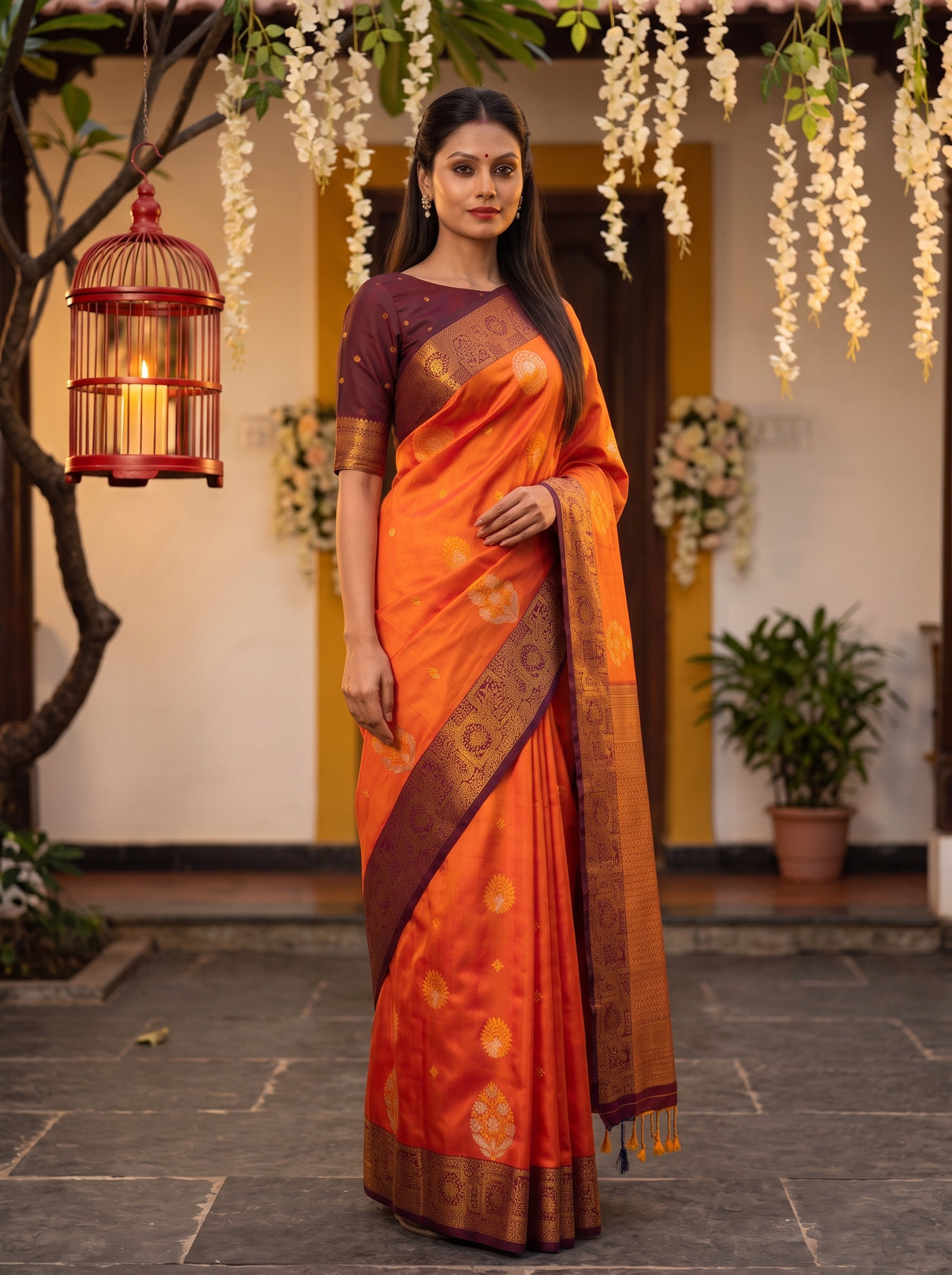 MIMOSA Mustard Saree Saree — pose 5 styling detail