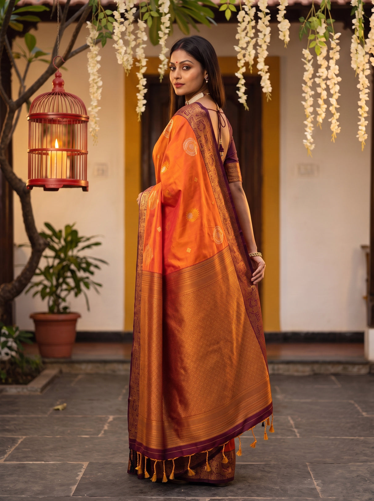MIMOSA Mustard Saree Saree — pose 6 styling detail