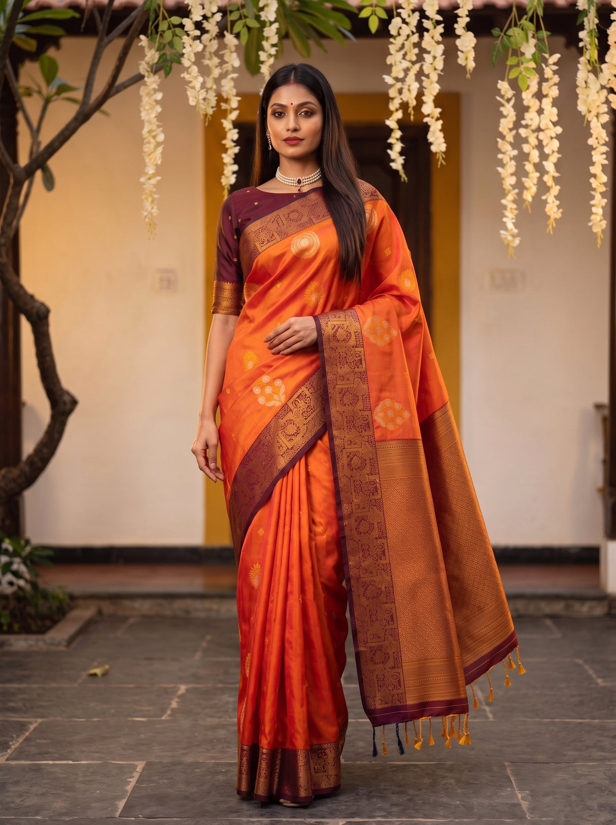 MIMOSA Mustard Saree Saree — pose 7 styling detail