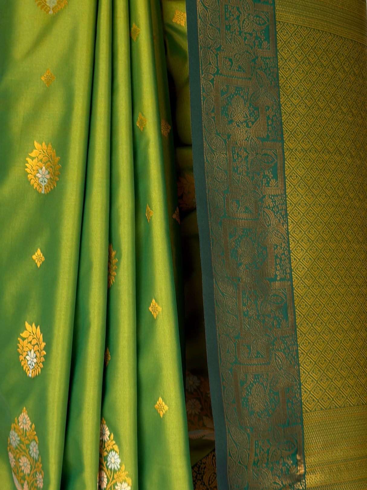 MIMOSA Olive Saree Saree — fleets shot full lifestyle