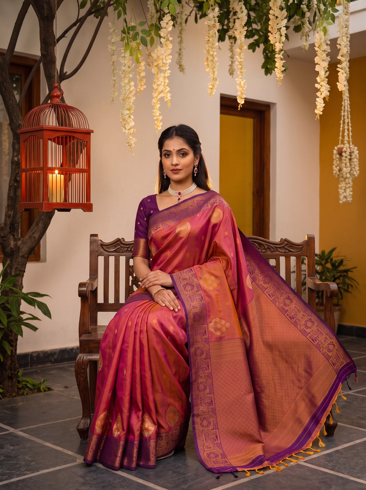 MIMOSA Peach Saree Saree — pose 8 styling detail