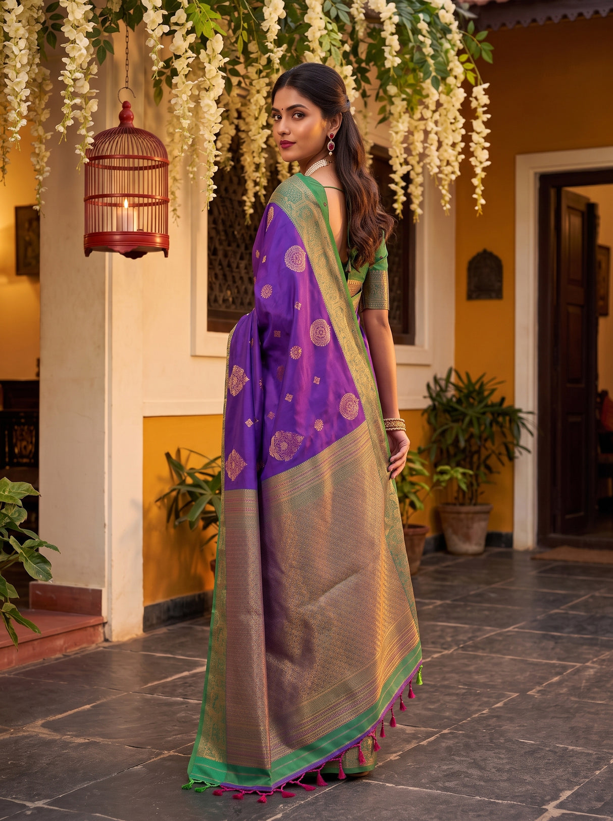 MIMOSA Purple Saree Saree — pose 9 styling detail
