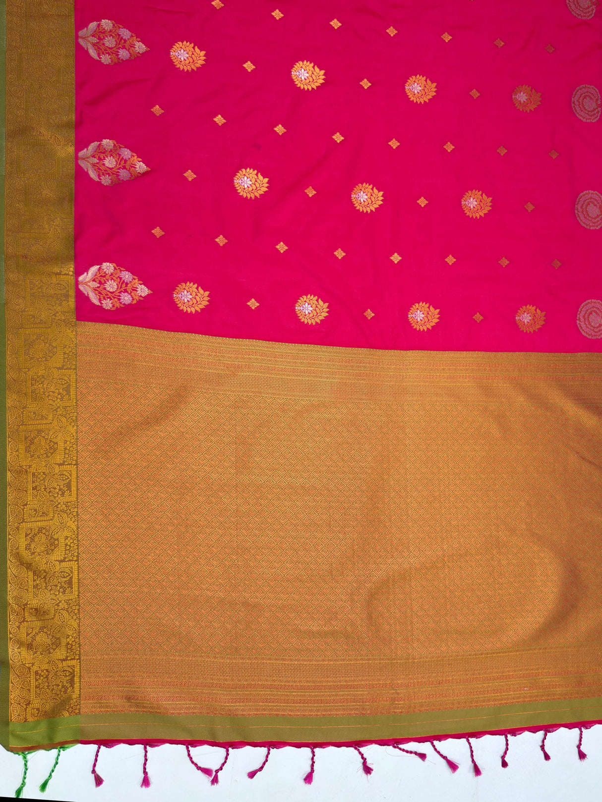 MIMOSA Rani Saree Saree — pallu and zari work detail