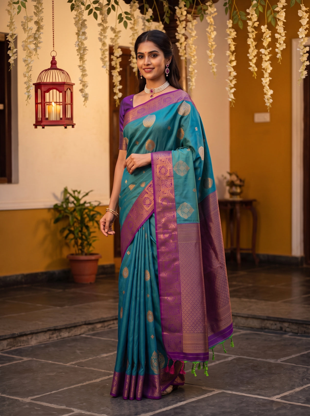 MIMOSA Sapphire Saree Saree — pose 5 styling detail