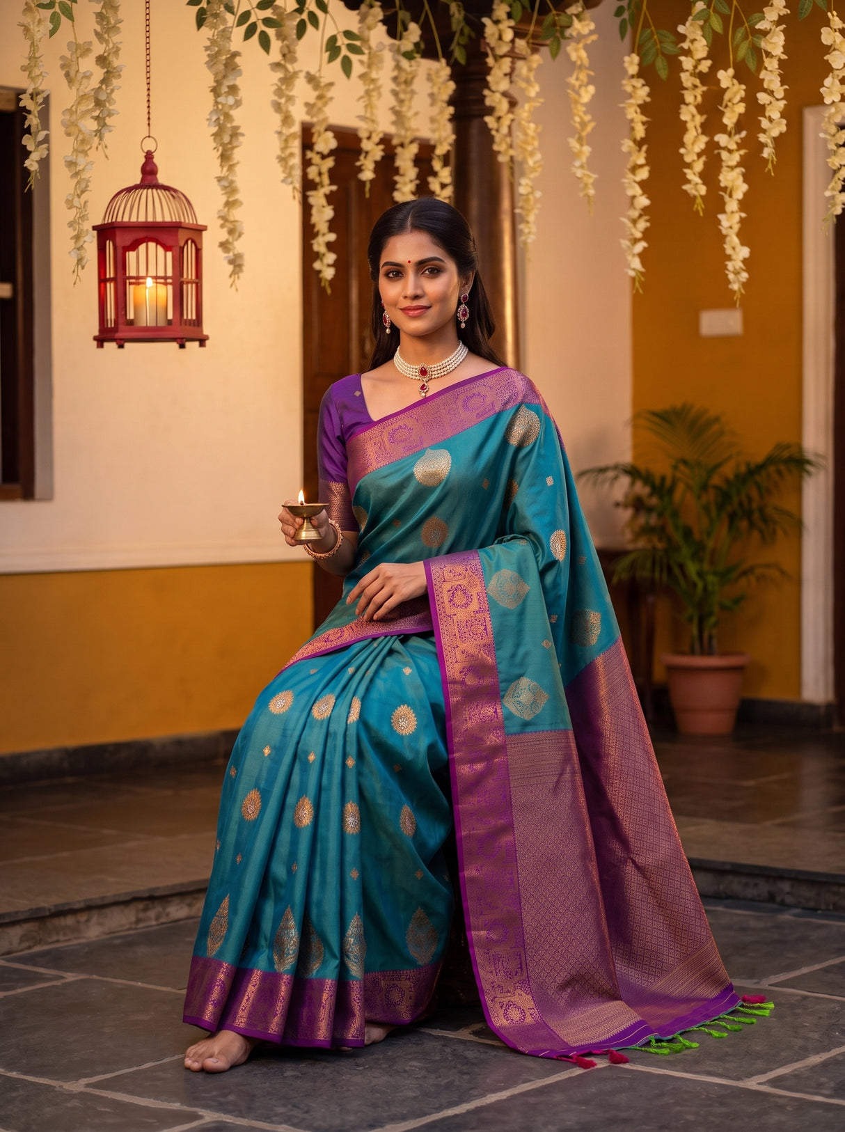 MIMOSA Sapphire Saree Saree — pose 8 styling detail