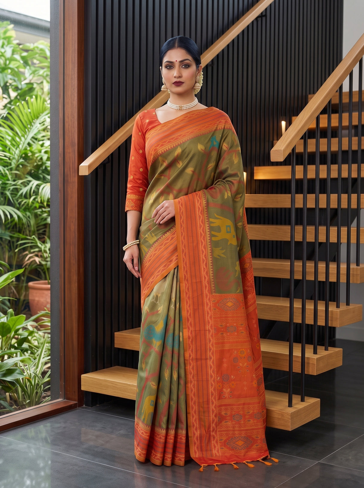 MIMOSA Chiku Saree Saree — pose 8 styling detail