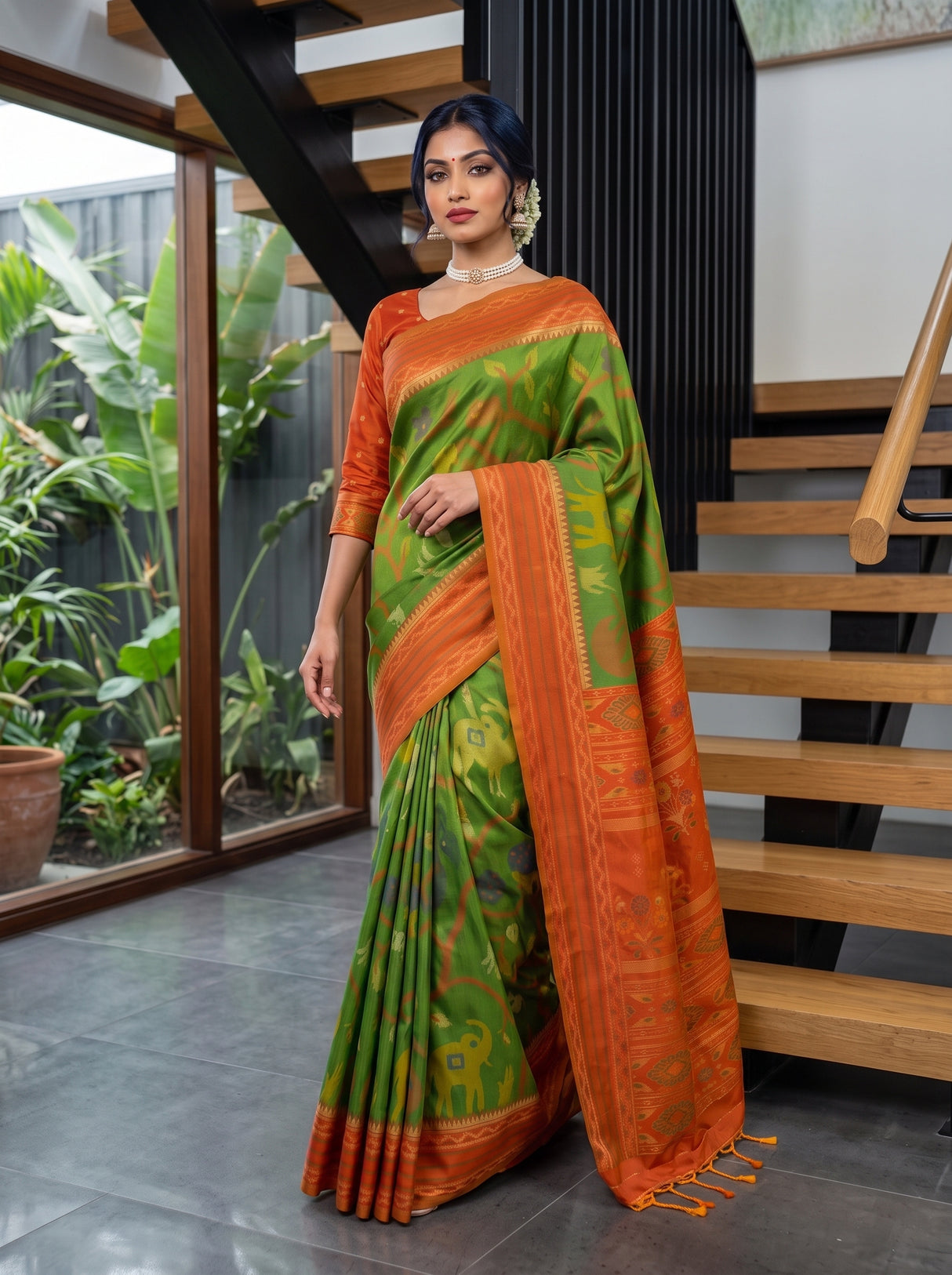 MIMOSA Green Saree Saree — pose 7 styling detail