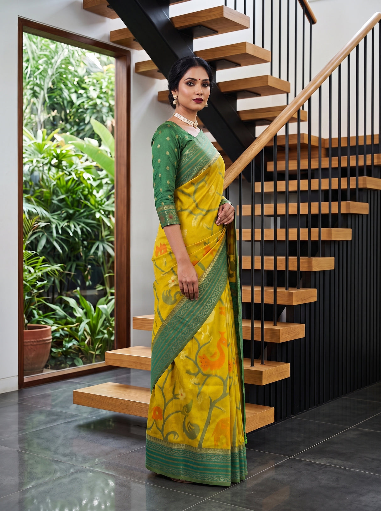 MIMOSA Olive Saree Saree — pose 5 styling detail