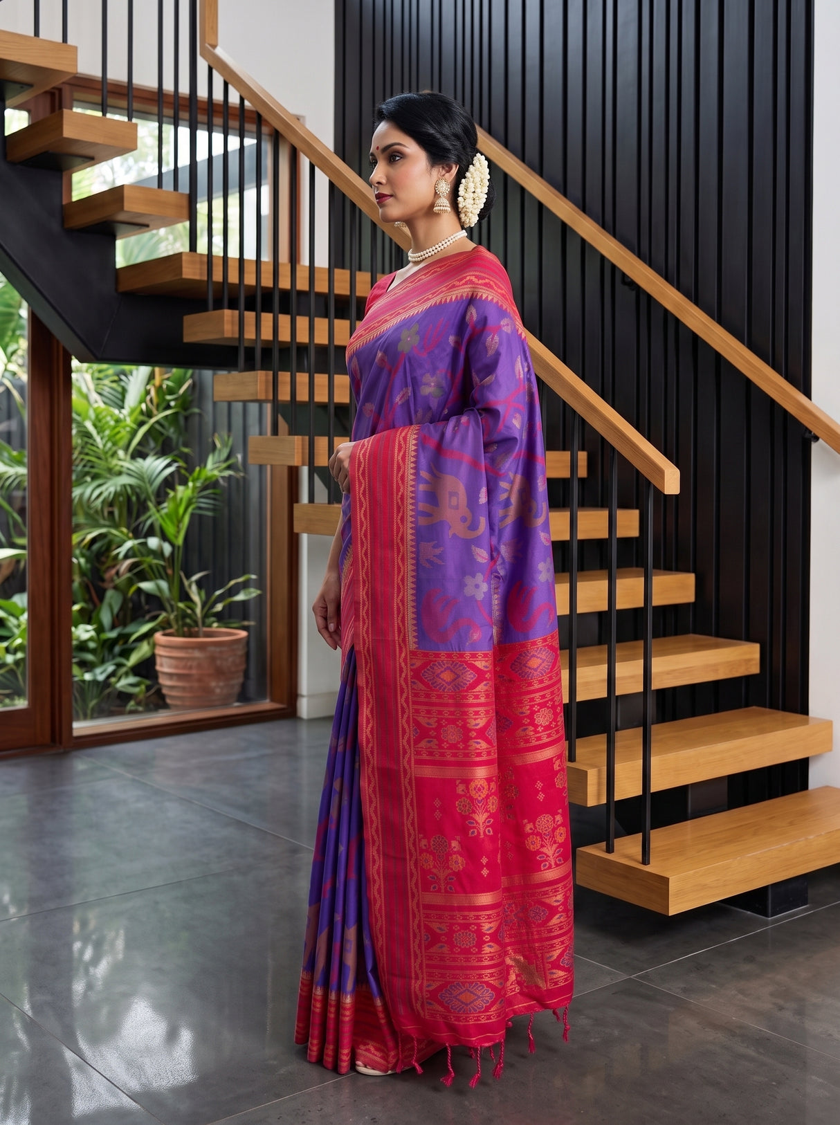 MIMOSA Purple Saree Saree — pose 3 styling detail