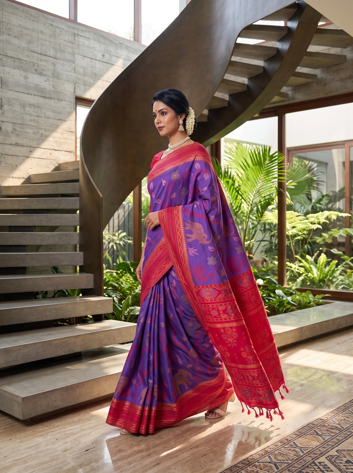 MIMOSA Purple Saree Saree — pose 4 styling detail