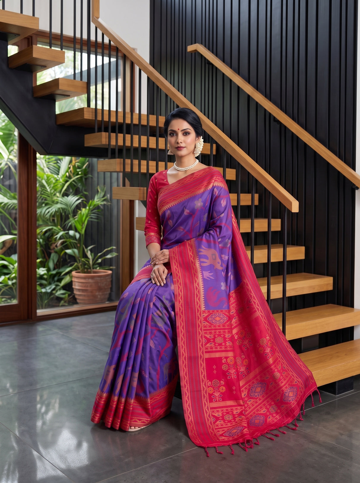 MIMOSA Purple Saree Saree — pose 8 styling detail