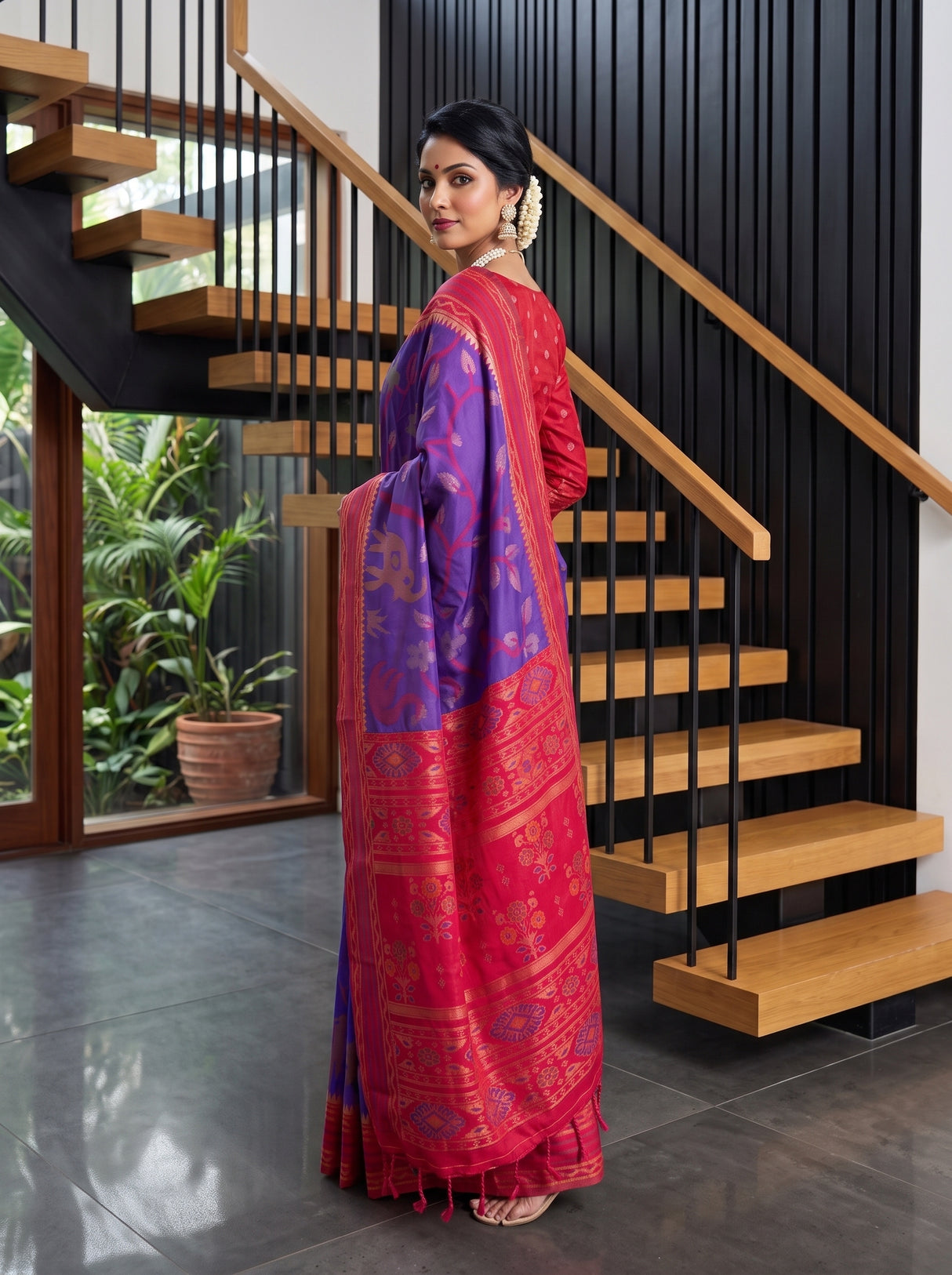 MIMOSA Purple Saree Saree — pose 9 styling detail