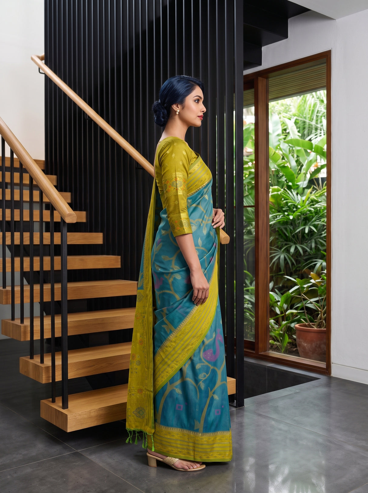 MIMOSA Sapphire Saree Saree — pose 3 styling detail