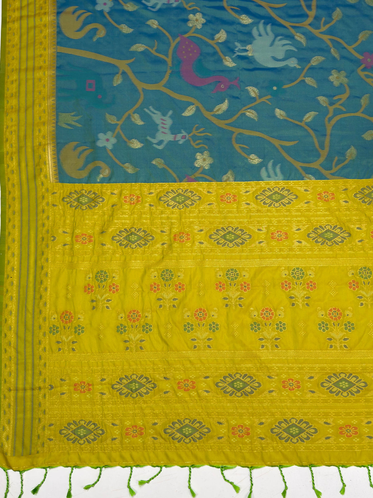 MIMOSA Sapphire Saree Saree — pallu and zari work detail