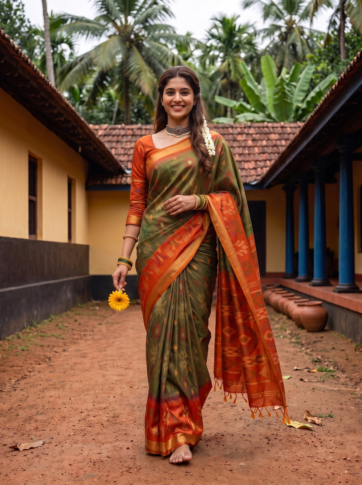 MIMOSA Chiku Saree Saree — pose 6 styling detail